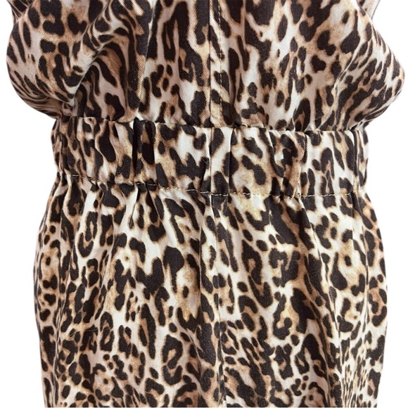 Banana Republic Leopard Print Sleeveless Utility Romper Size 8 Lyocell - Picture 7 of 13